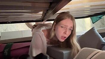 Woman Got Stuck In Bed With Anal Plug In Ass - Cum Inside - Arisha Mills!