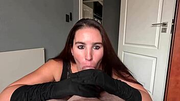 Ever tried a POV handjob and blowjob with satin gloves leading to cumshot?