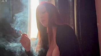 Italian long hair big tits milf Artemisia Love delivers a steamy solo cigarette smoking session that contrasts soft curves with intense fetish vibes