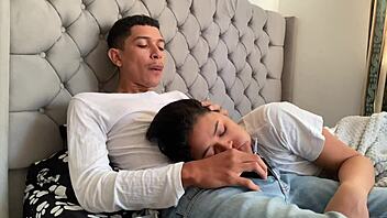 perverted guy shoves his big cock in my mouth until he cums hard inside