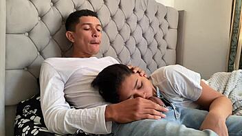 perverted guy shoves his big cock in my mouth until he cums hard inside