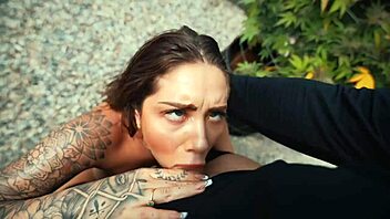 oh wow, this sexy hot outdoor blowjob from sara blonde ends with a massive cumshot facial