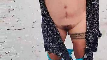 Hey, are you watching me flash my tits and ass on this Mexican beach? Want to join the fun?
