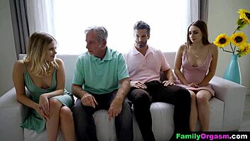 uh, familyorgasm stuff - it's way better sharin' the girls than fightin' pointlessly over 'em on the sofa in this wild group scene