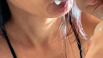 this teen ebony beauty rides and takes anal in a wild group session, moaning with orgasm while giving jerk off instructions.