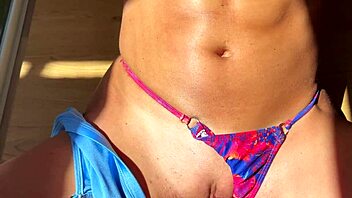 sunny sextape real amateur homemade with long hair muscular brunette latina in lingerie outdoor public photoshoot interview! 🔥💪📸