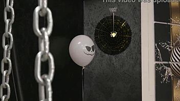 two performers celebrate halloween with intense roleplay and costumes in a wild session