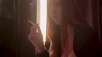 Italian long hair big tits milf Artemisia Love delivers a steamy solo cigarette smoking session that contrasts soft curves with intense fetish vibes