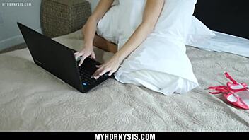 Stepsis caught on webcam gets blackmailed into passionate doggystyle fuck