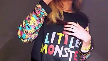 Bonneyuwu enjoys a playful session with pajamas, toys, and a stuffed animal in bed.