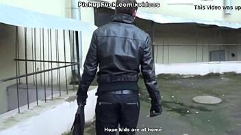 Amateur Blonde Sucks Stranger's Cock on Porch in Outdoor Public Pickup Reality Scene