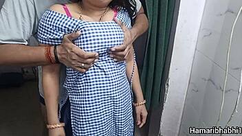 Young Indian couple explores passionate wedding night encounters with a neighbor friend in a steamy session