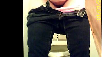 Hidden camera footage from the bathroom part two in casual view