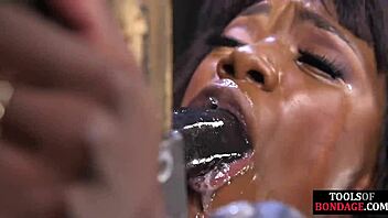 You're my black bdsm slave now, bound for intense foot domination!