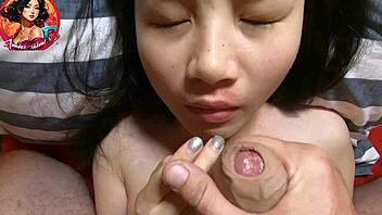 Hey, this 19-year-old Chinese university girl licks cum before class in wild interracial action