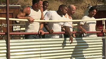 Keisha Grey experiences intense gangbang with multiple cocks banging her big tits and ass in hardcore group orgy leading to cumshot