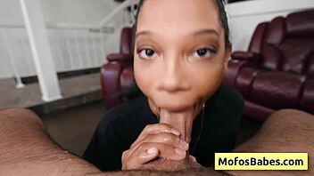 Oh Wow, Sexy Busty Ebony Sucks Huge White Dick And Gets Moist Bald Cunt Fucked Hard!