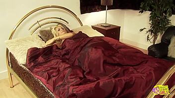 The curious blonde hears her neighbor and joins in exploring a new toy.