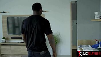 Stunning babe bambi silk craves intense interracial action with big black cock pounding her tight shaved pussy