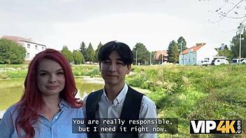 Why not show off my red lingerie and get fucked in public while you watch, boyfriend?