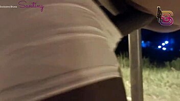 I love when that big black cock stretches me outdoors, with my brunette tits bouncing wildly.