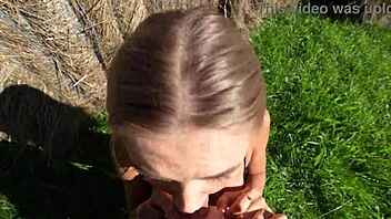 Oh, Kira craved public sex, so why not fuck her wildly on that haystack right now?