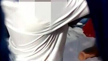 Real homemade Mexican teen with big ass masturbates outdoors in public creampie fantasy