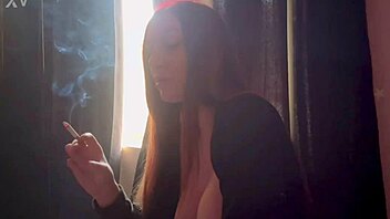 Italian long hair big tits milf Artemisia Love delivers a steamy solo cigarette smoking session that contrasts soft curves with intense fetish vibes