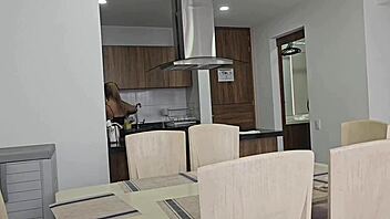 A casual narrative unfolds as a horny blonde amateur gives a deepthroat blowjob to settle her partner's three-month rent debt