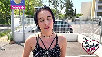 French amateur slut leila 18 toys herself before sexy brunette fucking