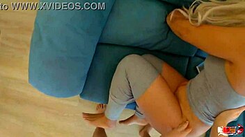 Hey, hot milf rides and deepthroats her lover while husband can't hear the rough taboo fun.