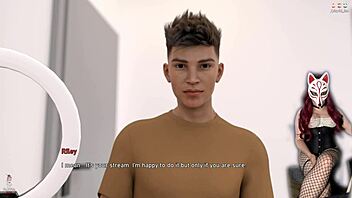 Gamer Girl In Miniskirt Stockings Shows Big Tits In Brothel