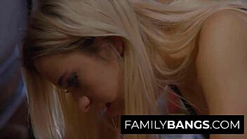 Sex controller goes wild for dick, fucking hard in skirt with cum on ass!