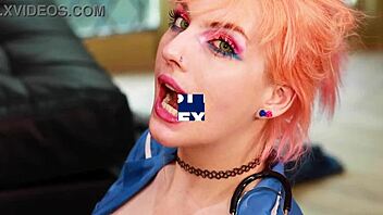 Busty British Teen 18+ Rides Her Intense Fucking Machine Wildly