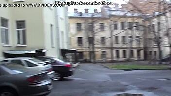 Amateur Blonde Sucks Stranger's Cock on Porch in Outdoor Public Pickup Reality Scene