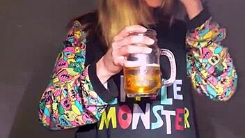 Bonneyuwu enjoys a playful session with pajamas, toys, and a stuffed animal in bed.