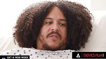 Can desperate Alison Rey resist banging her boyfriend's doctor right in front of him?