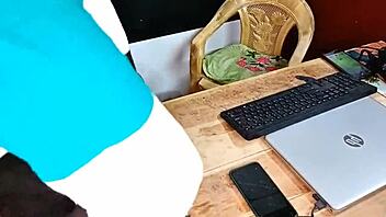 In the Mumbai office, the boss dominates his secretary with hard oral and anal fucking. She bends over the desk for intense doggystyle penetration.