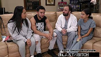 Patient's Pussy Gets Intense Vibrator Action While Watched In Hospital With Latina Nurse