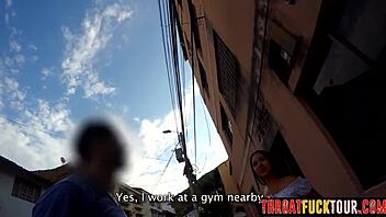 Marcela eagerly sucked on a massive white cock while her perfect Latina ass enjoyed intense deepthroat action