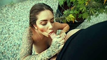 oh wow, this sexy hot outdoor blowjob from sara blonde ends with a massive cumshot facial