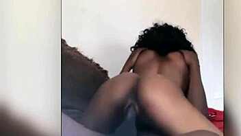 Ebony teen rides big black dick like a bull until creampie