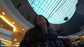 what happens when aleya sun wets her jeans right in the busy shopping mall outdoors?