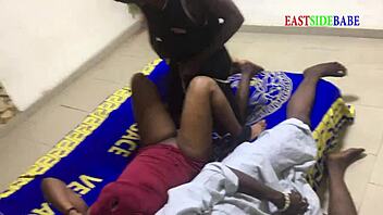 Threesome group banged on shared bed with husband and friend