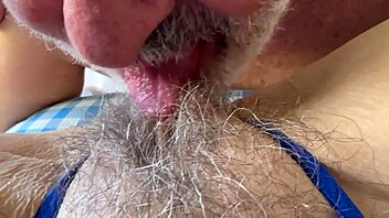 Oh Wow! Missionary Fuck with Ultra Close-Ups of Freshly Fucked Hairy Pussy and Big Clit Covered in Cum