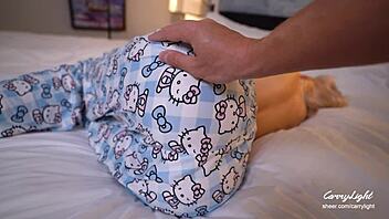 step mom wakes up to hard cock and helps milf cum quick with intense pounding