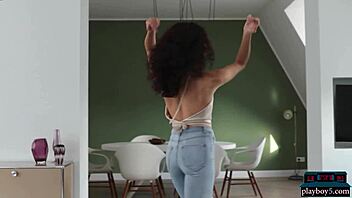 Petite Asian Teen Model Layla Balan Boldly Poses Solo With Curly Hair In Softcore Video