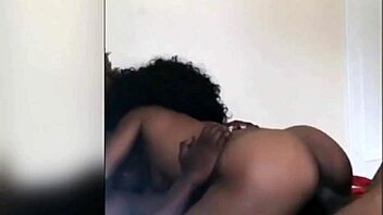 Ebony teen rides big black dick like a bull until creampie