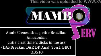 Annie clementina petite brazilian amazonian cutie experiences her first time with multiple partners in a scene