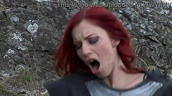 I feel so passionate about that redhead slut getting pounded outdoors with intense anal action in a wild group.